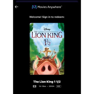 The Lion King 1½ (2004) / 🇺🇸 / HD MOVIESANYWHERE 