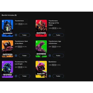TRANSFORMERS 6-Movie Collection / 4K UHD FANDANGO