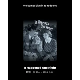 It Happened One Night (1934) / 6tc4🇺🇸 / 4K UHD MOVIESANYWHERE