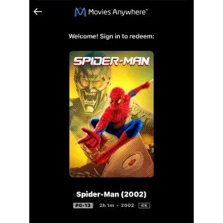 Spider-Man (2002) / vzn5🇺🇸 / 4K UHD MOVIESANYWHERE