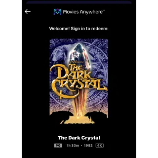 The Dark Crystal (1982) / xe76🇺🇸 / REMASTERED IN 4K UHD! 🤩 / 4K UHD MOVIESANYWHERE