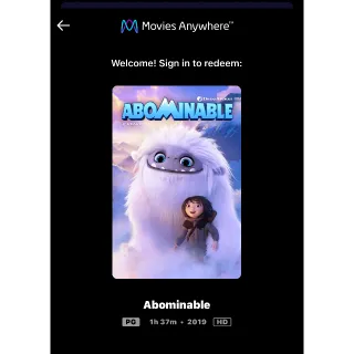 Abominable (2019) / 🇺🇸 / HD MOVIESANYWHERE