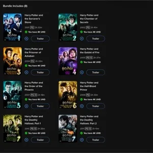 HARRY POTTER 8-MOVIE COLLECTION / 🇺🇸 / 4K UHD MOVIESANYWHERE