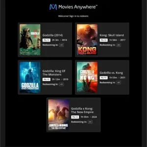 Godzilla/Kong 5-Movie Collection - 🇺🇸 (4K MA) (4K FAH)