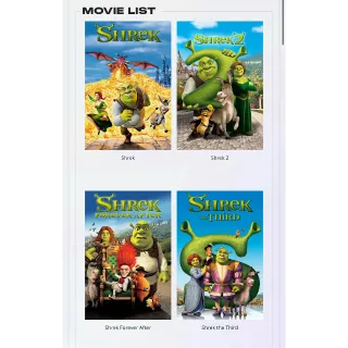 SHREK 1/2/3/ and Forever After / 🇺🇸 / HD MOVIESANYWHERE 