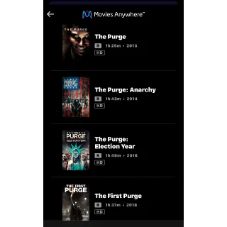 THE PURGE 4-Movie Collection / pj63🇺🇸 / HD MOVIESANYWHERE