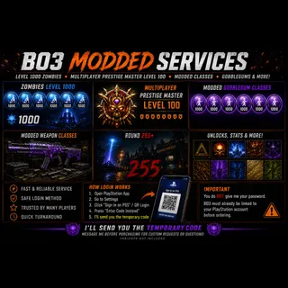     BO3 MODDED ACCOUNT SERVICE | LEVEL 1000 