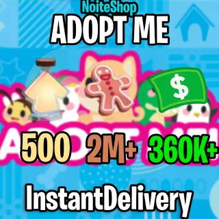 [Adopt Me] 🧪500 Age-up Potions 🍪2m+ Gingerbread 💲360k+ Bucks ⭐All Details Changeable❄️ Fresh Account