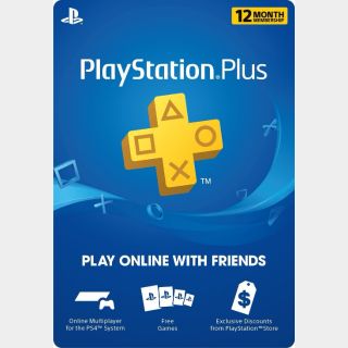 Play Station Plus 12 Months INSTANT