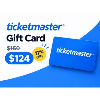 Ticketmaster Gift Card $150 – Get It for $124 | 17% OFF