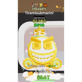 Fortnite Steal the Brainrot Heaven Tiramisubmarini 2.2B/s 4traits