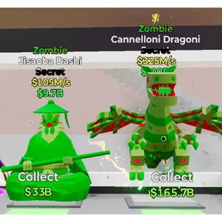 Fortnite Steal the Brainrot Zombie Cannelloni Dragoni 1trait & Zombie Jisaoba Dashi