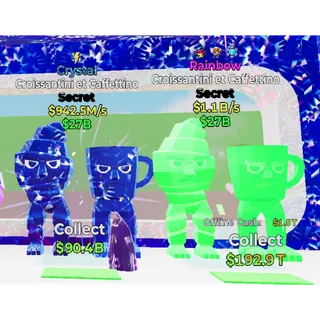 Fortnite Steal The Brainrot Crystal Croissantini et Caffettino & Rainbow Croissantini et Caffettino