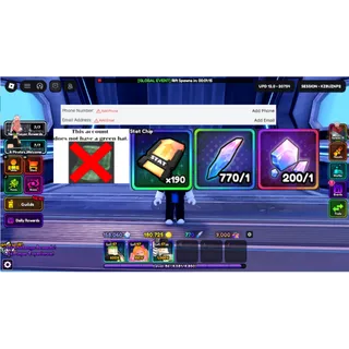 ACC LVL86|150000 Gems 770 Trait Rerolls | Anime Vanguards|[Instant Delivery]