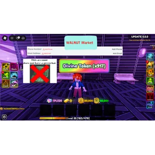 ACC LVL55 | 54000 Gems 917 Divine token | Anime Crusaders | [Instant Delivery]