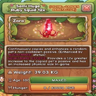 SEMIHUGE RUBYSQUID 12pcs