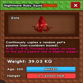 SEMI HUGE RUBY SQUID