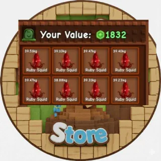 SEMI HUGE RUBY SQUID x7