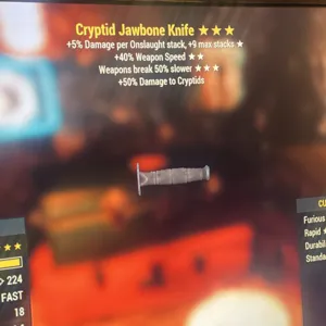 2x cryptid jawbone knife