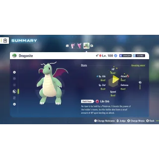 Dragonite Alpha Shiny level 100 Fully EV Trained w/ moveset 6 IV Online Battle Ready for Pokémon Legends ZA