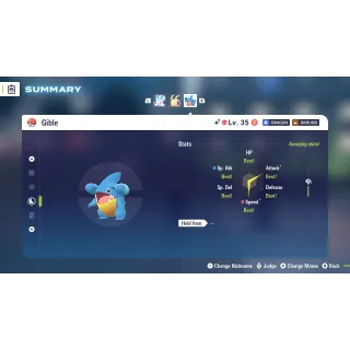 Shiny Fully Trained Alpha Gible Jolly Nature 6 IV for Pokemon Legends ZA