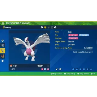 Lugia Shiny ✨ 6IVs Max stats battle ready