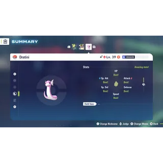 Shiny Alpha Dratini Adamant Nature 6 IV for Pokemon Legends ZA