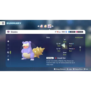 Slowbro Alpha Shiny level 100 Fully EV Trained w/ moveset 6 IV Online Battle Ready for Pokémon Legends ZA