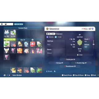 Shiny Alpha Salamance 6 IV for Pokemon Legends ZA