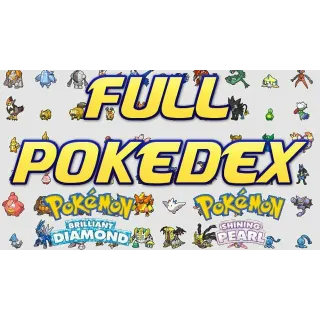 Full Shiny or Non Shiny Pokedex for Brilliant Diamond & Shining Pearl