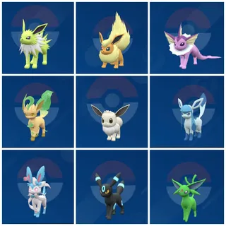 Shiny Alpha Eeveelutions bundle Excellent Nature 6 IV Fully Trained for Pokemon Legends ZA