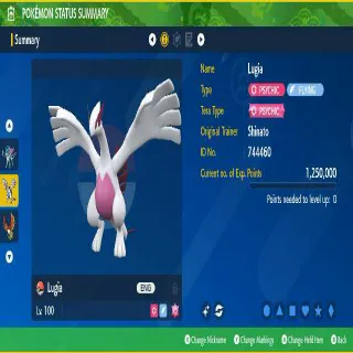 Lugia Shiny ✨ 6IVs Max stats battle ready