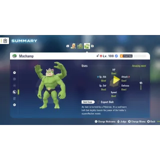 Machamp Alpha Shiny level 100 Fully EV Trained w/ moveset 6 IV Online Battle Ready for Pokémon Legends ZA