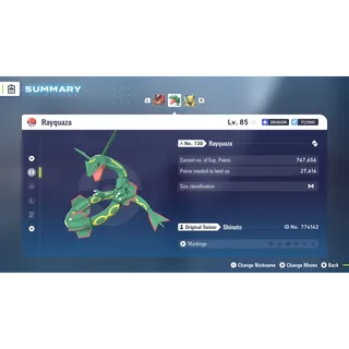 Rayquaza Adamant 6 IV Battle Ready level 100 for Pokemon Legends ZA + free Golden Bottle cap