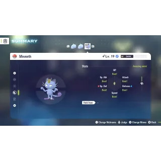 Shiny Alolan Meowth Adamant Nature 6 IV for Pokemon Legends ZA