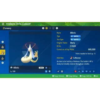 Shiny ✨ Milotic 6IVs Battle Ready Max Stats