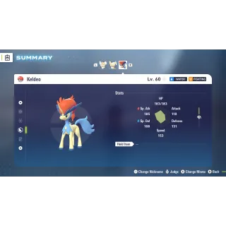 Keldeo Adamant 6 IV Battle Ready level 100 for Pokemon Legends ZA + free Golden Bottle cap