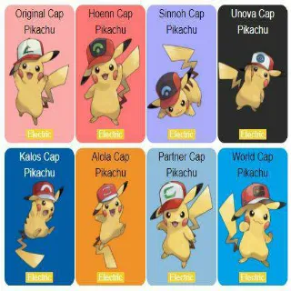 All 8 hat Pikachu Pokemon Scarlet and Violet