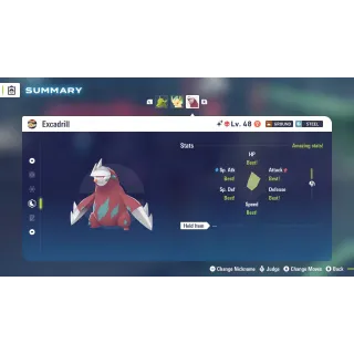 Shiny Alpha Excadrill Adamant Nature 6 IV for Pokemon Legends ZA