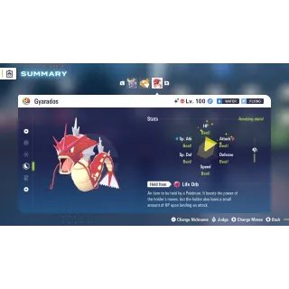 Gyarados Alpha Shiny level 100 Fully EV Trained w/ moveset 6 IV Online Battle Ready for Pokémon Legends ZA