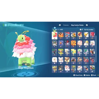 63 Golden Bottle Caps + All 63 Mega Evolution Alpha Shiny Pokemon Lvl 100 Battle Ready EV + 6 IV for Pokémon Legends ZA