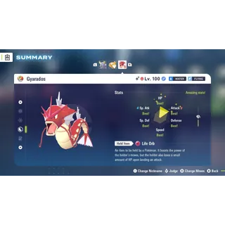 Gyarados Alpha Shiny level 100 Fully EV Trained w/ moveset 6 IV Online Battle Ready for Pokémon Legends ZA