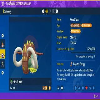 Shiny Great Tusk ✨ Battle Ready Max Stats