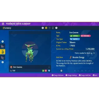 🤖 Battle Ready Perfect Stats 6IV Iron Leaves 🤖