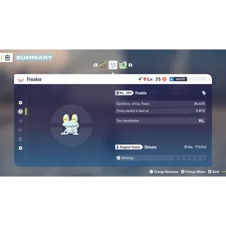 Shiny Alpha Froakie Adamant Nature 6 IV for Pokemon Legends ZA