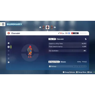 Shiny Alpha Charcadet 6 IV level 100 for Pokemon Legends ZA + free Golden Bottle cap