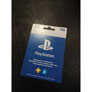 $50.00 USD PlayStation Store