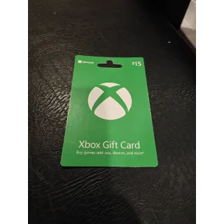 $15.00 USD Xbox Gift Card