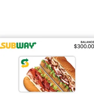300$ SubWay gift card