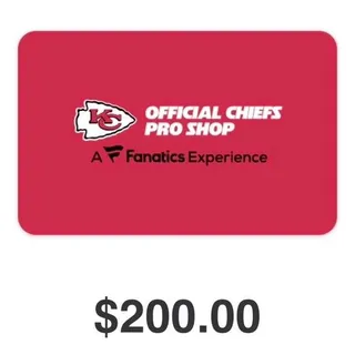 200$ OFFICIAL CHIEFS PRO SHOP A F Fanatics Experience